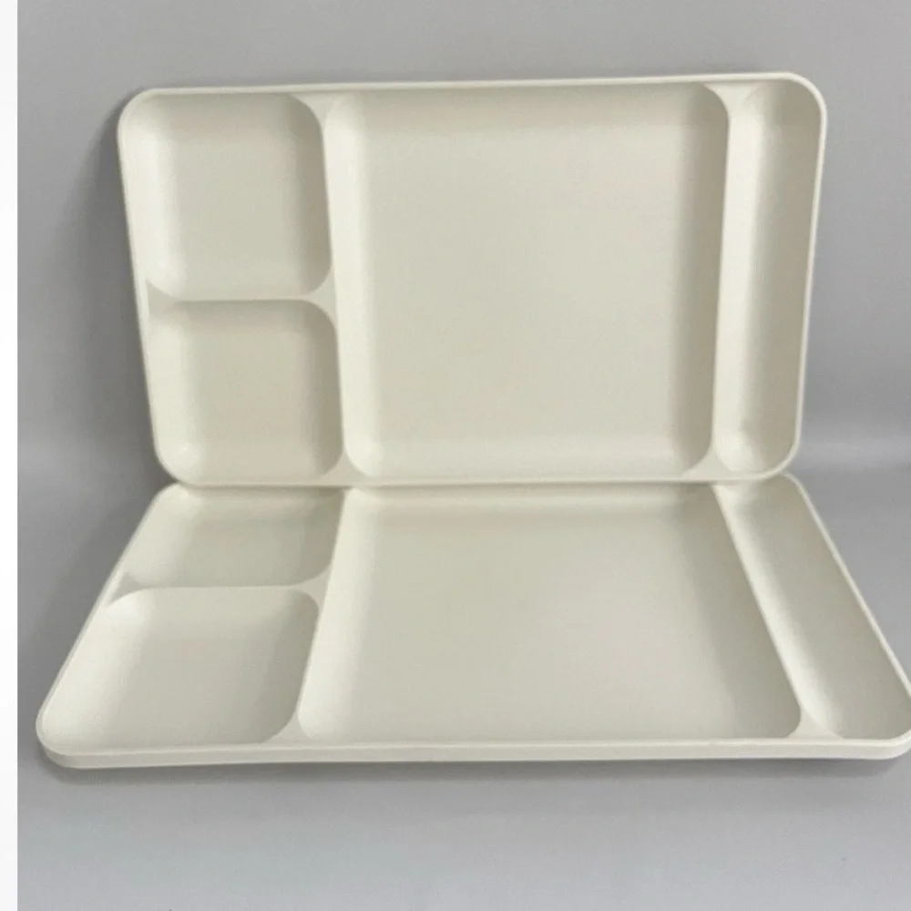 Tupperware Cream Divided Trays Set 8 Vintage 1535 Divided Trays  Lunch TV Dinner
